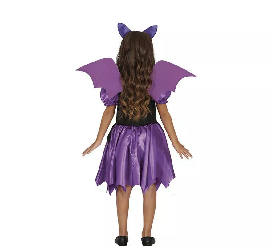 Translation missing: es.Disfraz de Murciélago púrpura con alas para niña