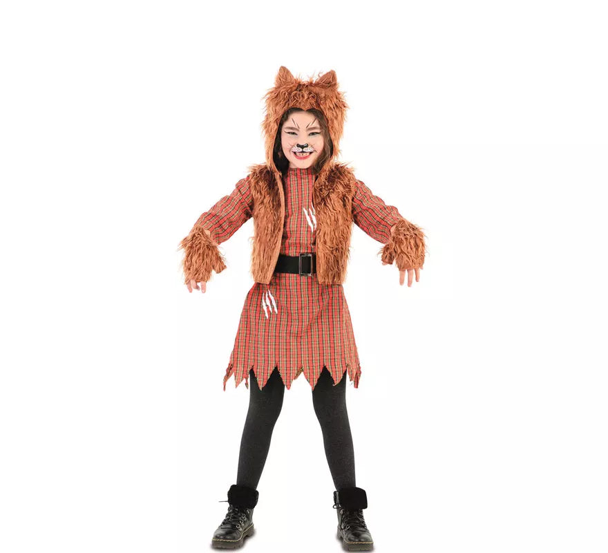 Translation missing: es.Disfraz de Niña Lobo con guantes para niña