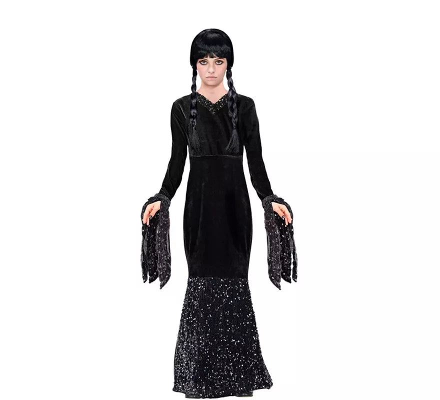 Translation missing: it.Disfraz de Niña Siniestra con Brillos para niña