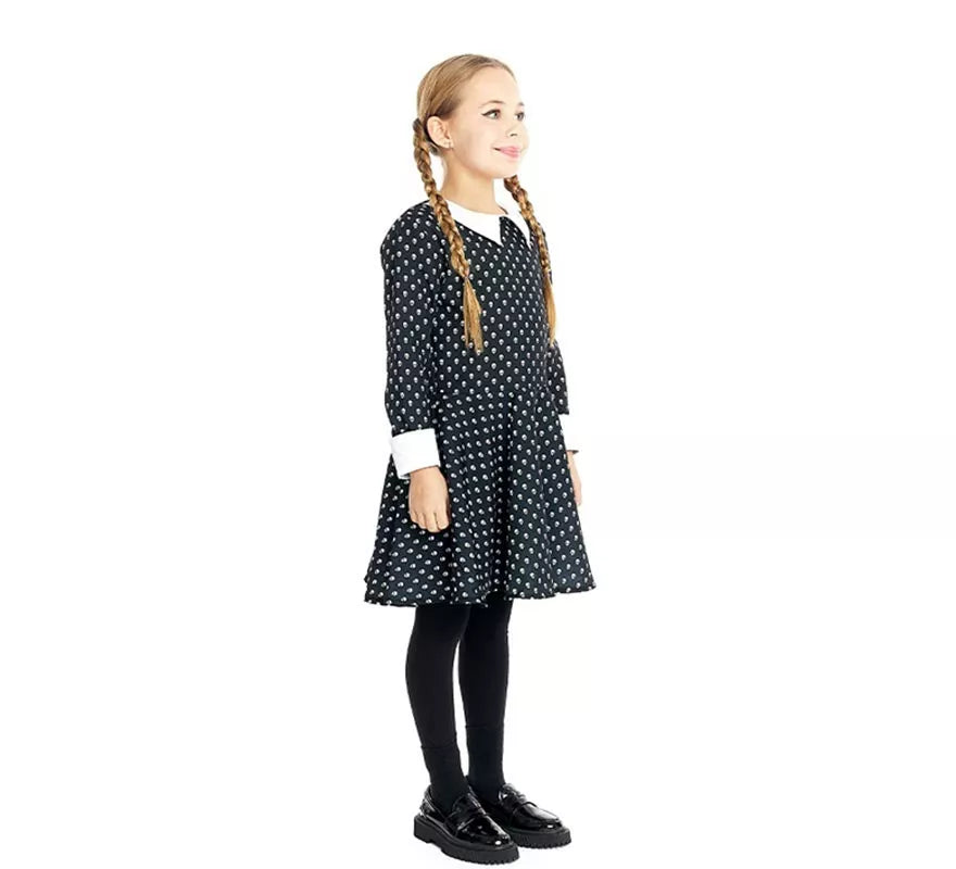 Translation missing: it.Disfraz de Niña Siniestra estampado calavera para niña y adolescente