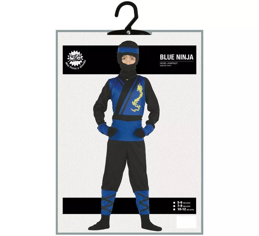 Translation missing: es.Disfraz de Ninja azul y negro para niño