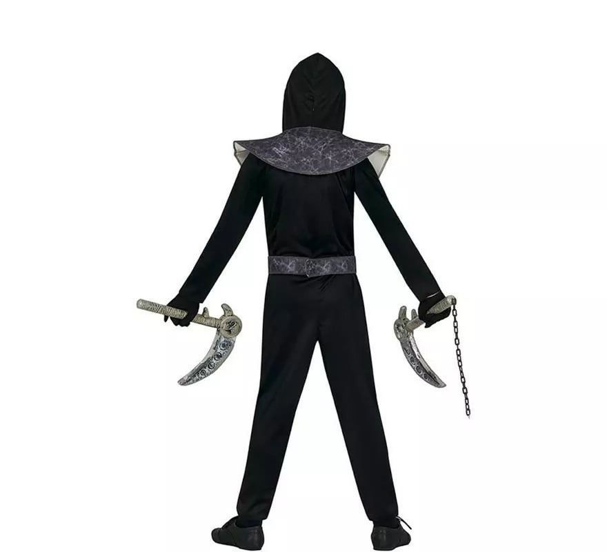 Translation missing: it.Disfraz de Ninja Calavera negro y gris para niños