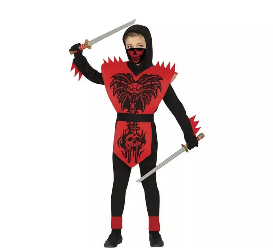Translation missing: es.Disfraz de Ninja Cobra rojo y negro para niño