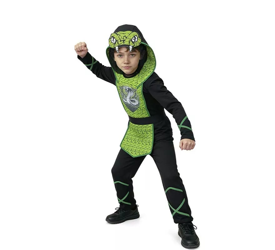 Translation missing: it.Disfraz de Ninja Cobra verde para niños