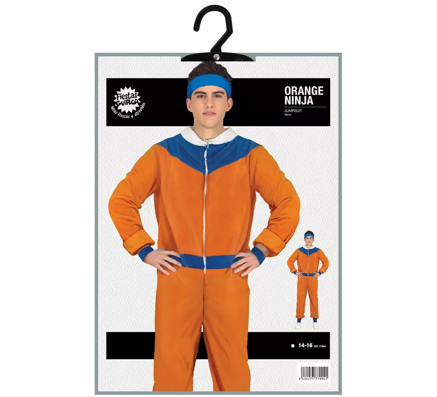 Translation missing: es.Disfraz de Ninja de Anime Naranja y Azul para adolescente