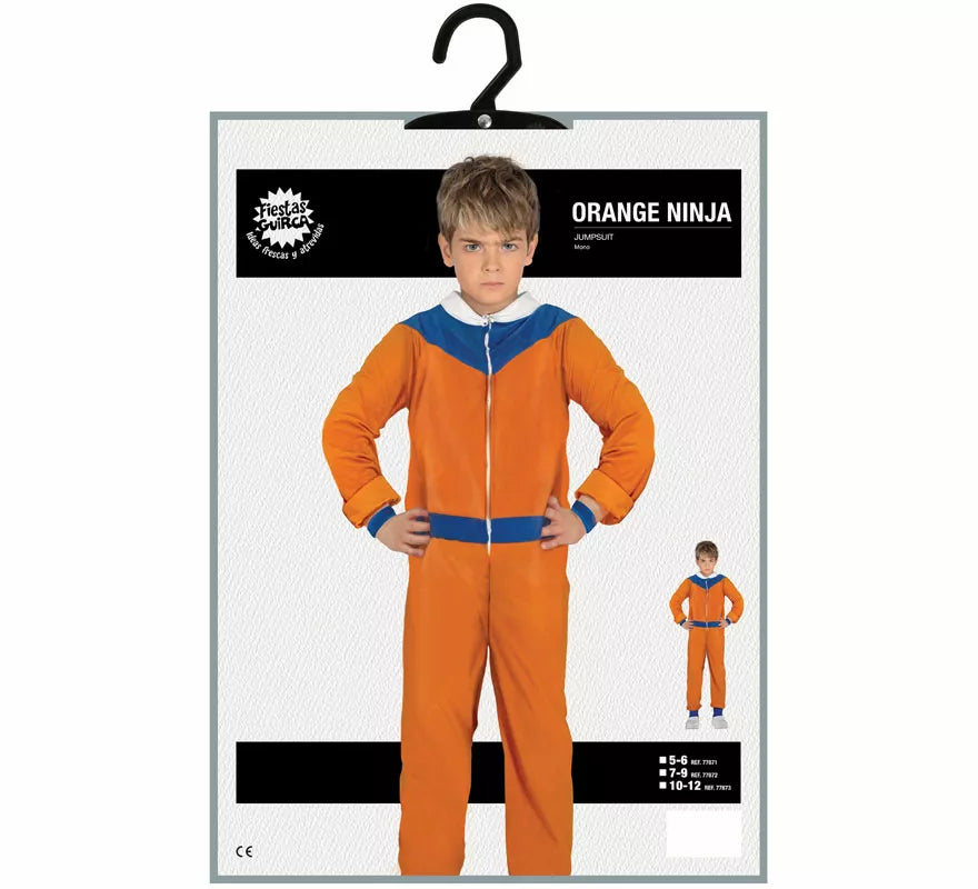 Translation missing: es.Disfraz de Ninja de Anime Naranja y Azul para niño