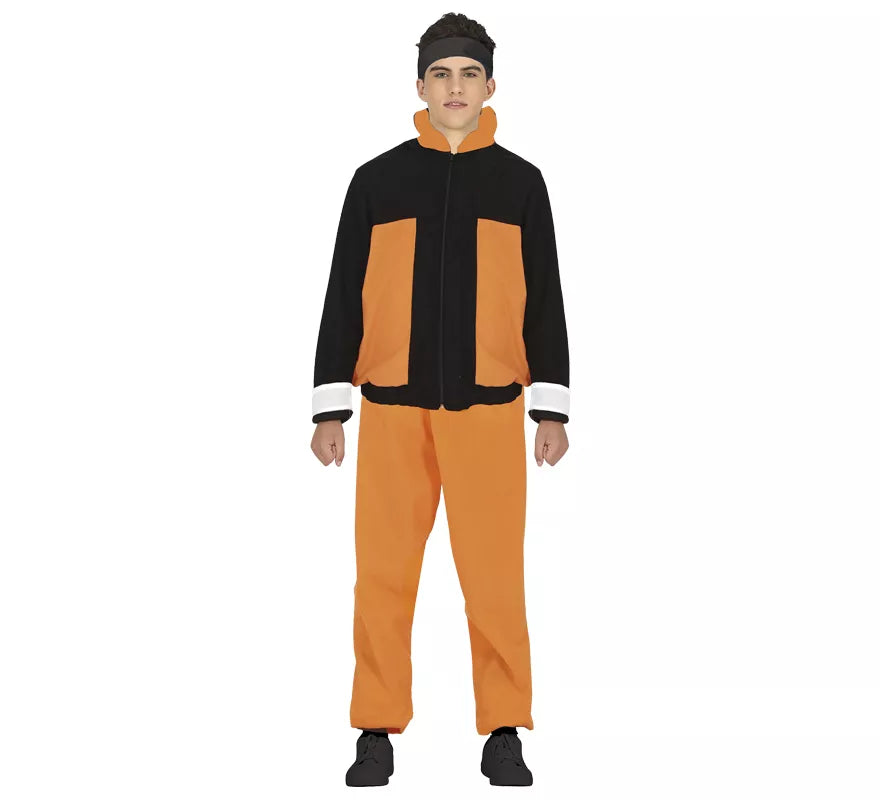 Translation missing: it.Disfraz de Ninja de Anime Naranja y Negro para adolescente