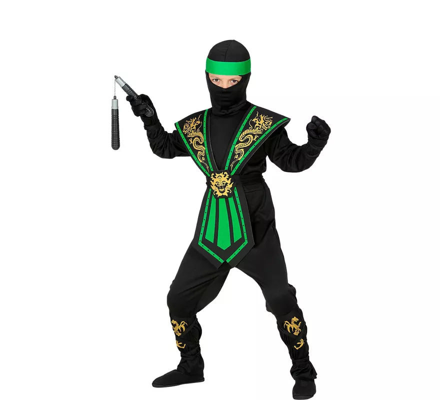 Translation missing: it.Disfraz de Ninja Kombat Verde para niño
