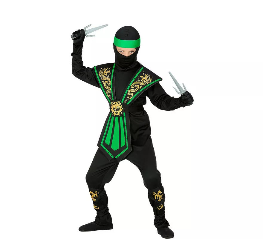 Translation missing: it.Disfraz de Ninja Kombat Verde para niño