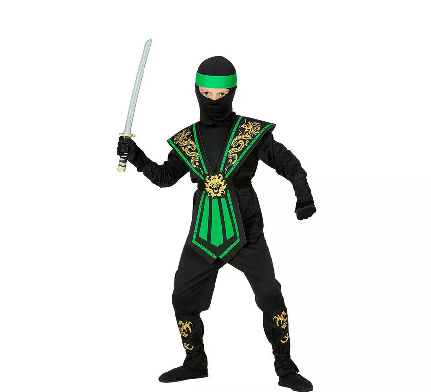 Translation missing: it.Disfraz de Ninja Kombat Verde para niño