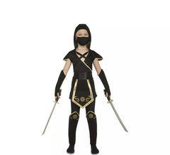 Costume da Ninja nero e oro per una Bambina