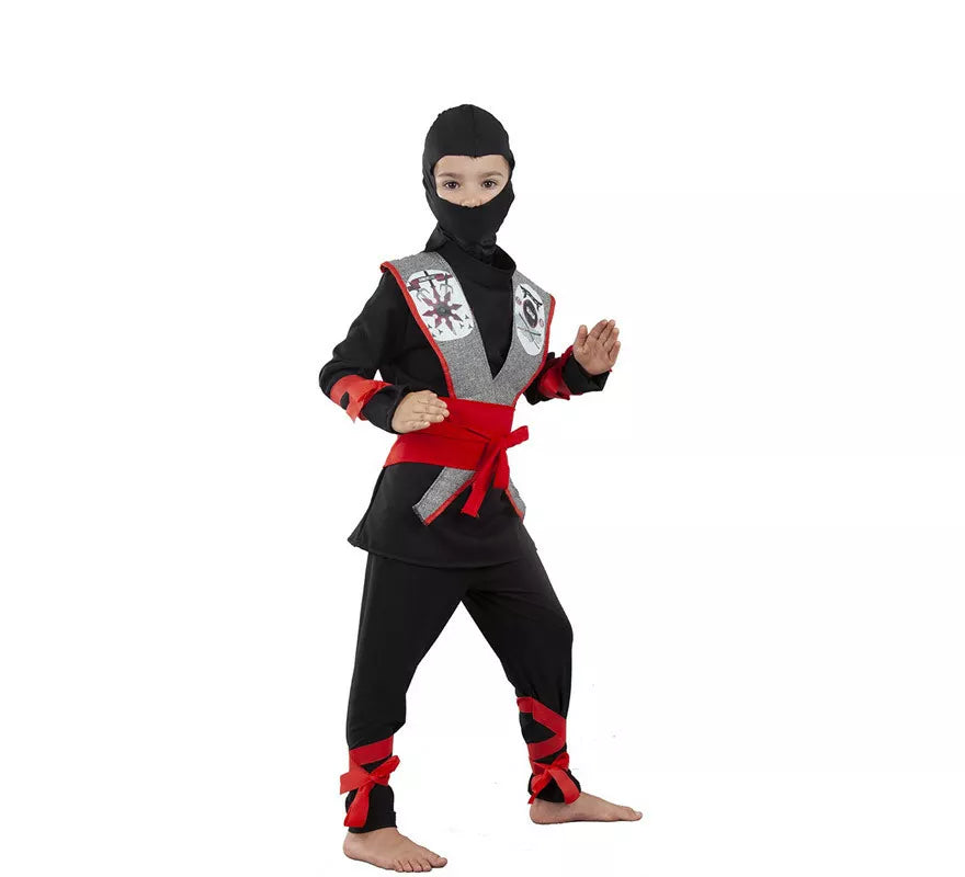 Translation missing: it.Disfraz de Ninja Negro y Rojo para niños