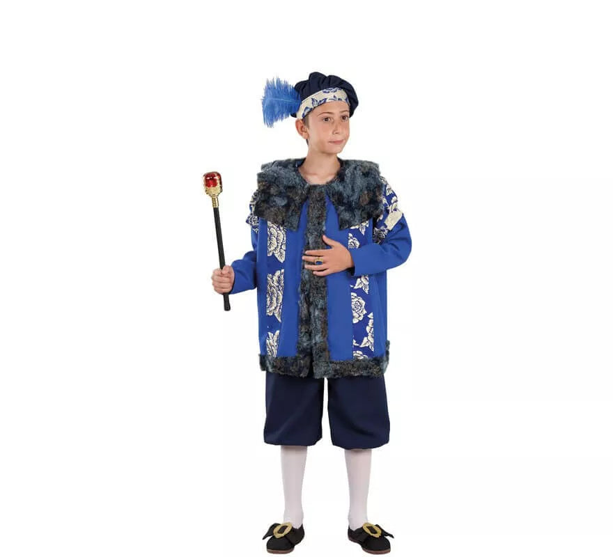 Translation missing: it.Disfraz de Noble Medieval Azul para niño