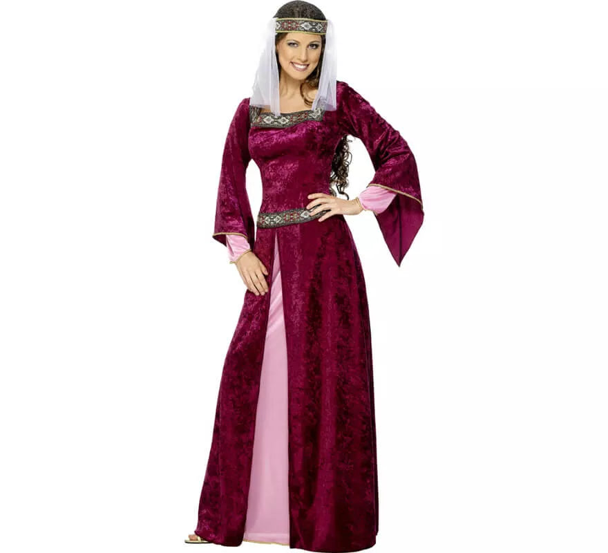 Translation missing: it.Disfraz de Noble Medieval Borgoña para mujer