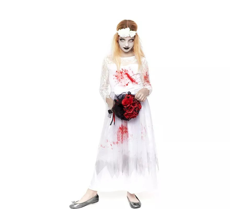 Translation missing: it.Disfraz de Novia Cadáver con Sangre para niña