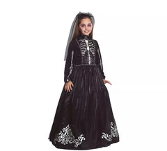 Costume da sposa scheletro per bambina