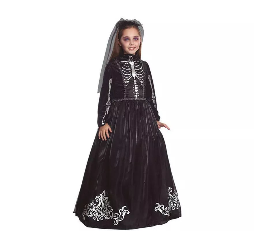 Translation missing: it.Disfraz de Novia Esqueleto para niña