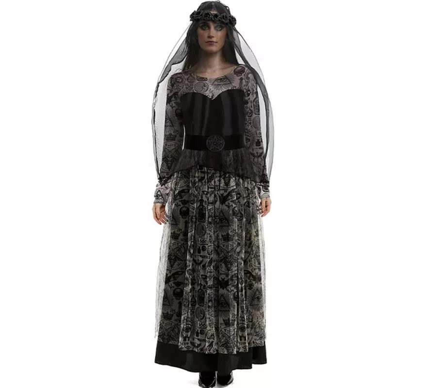 Translation missing: it.Disfraz de Novia oscura con velo para mujer