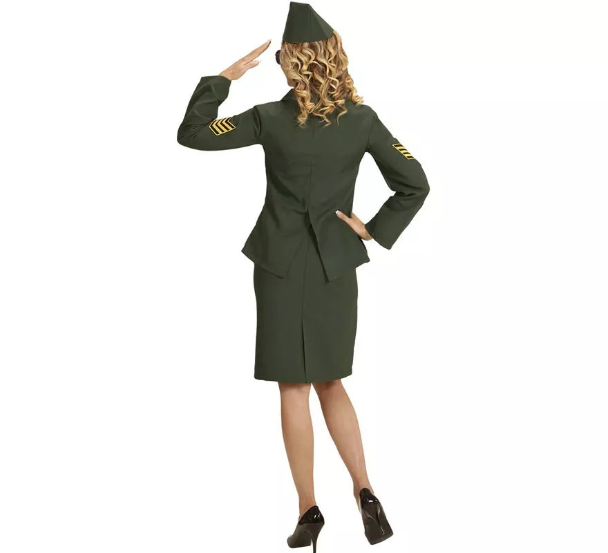 Disfraz de Oficial de la Armada verde para mujer