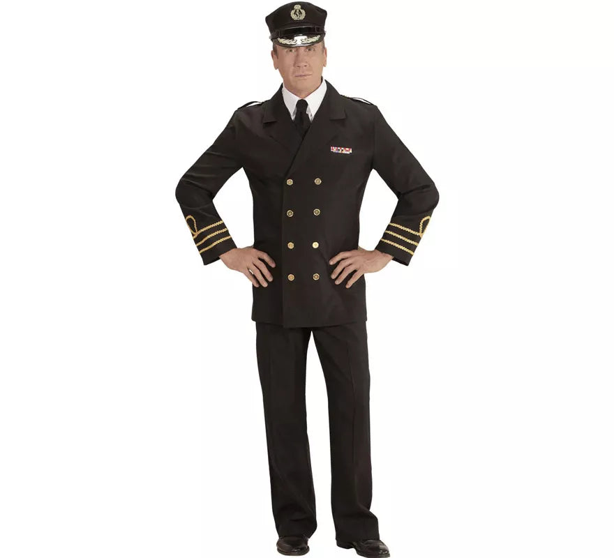 Translation missing: es.Disfraz de Oficial de la Marina en Negro para hombre
