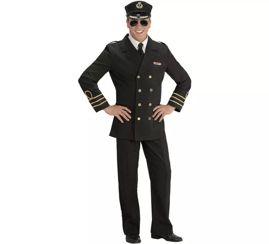 Translation missing: es.Disfraz de Oficial de la Marina en Negro para hombre