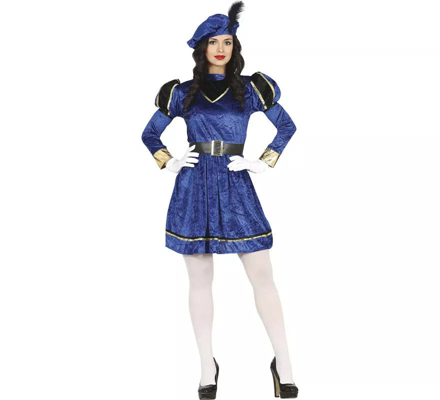 Translation missing: es.Disfraz de Paje Azul Elegante para mujer