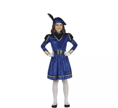 Elegante Costume da Pagina Blu per bambina