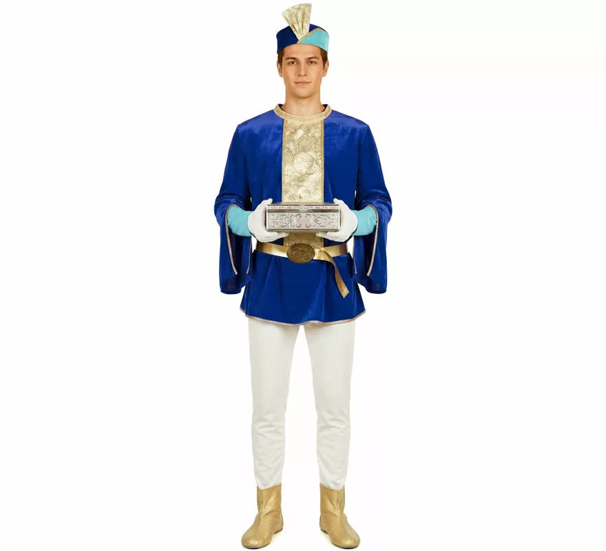 Translation missing: it.Disfraz de Paje Real azul para hombre