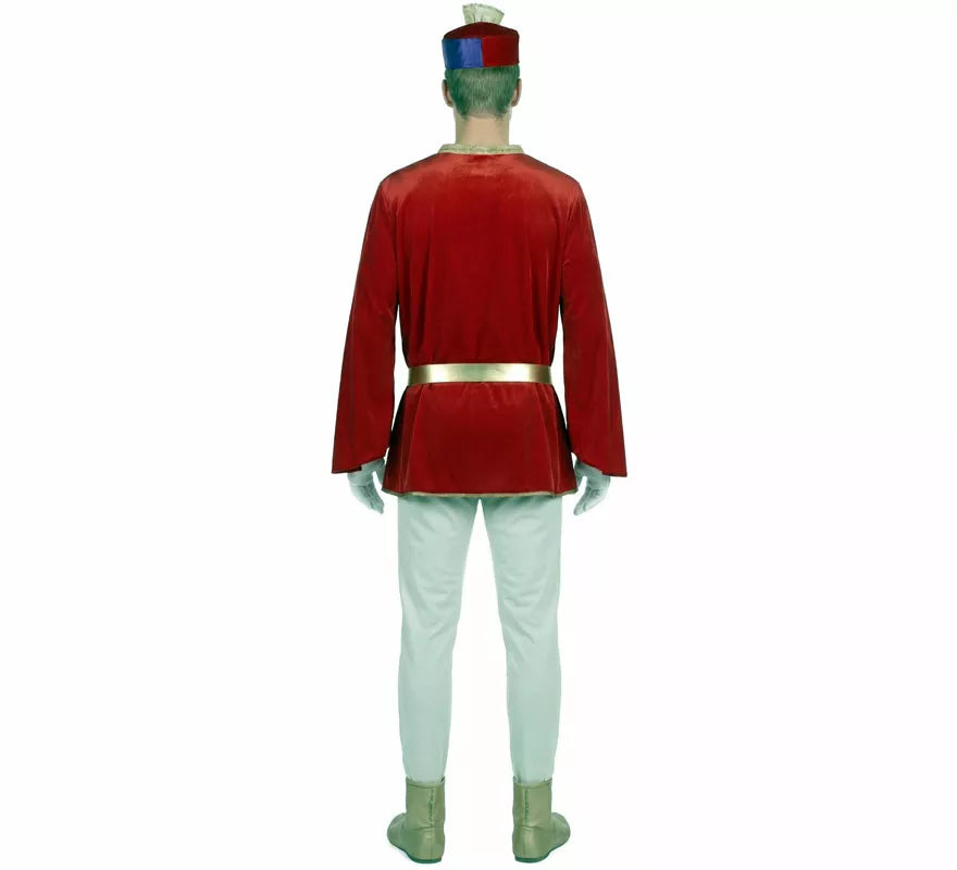 Translation missing: it.Disfraz de Paje Real rojo para hombre
