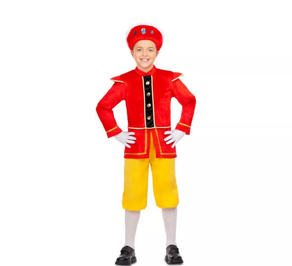 Disfraz de Paje Real Rojo y Amarillo para niño