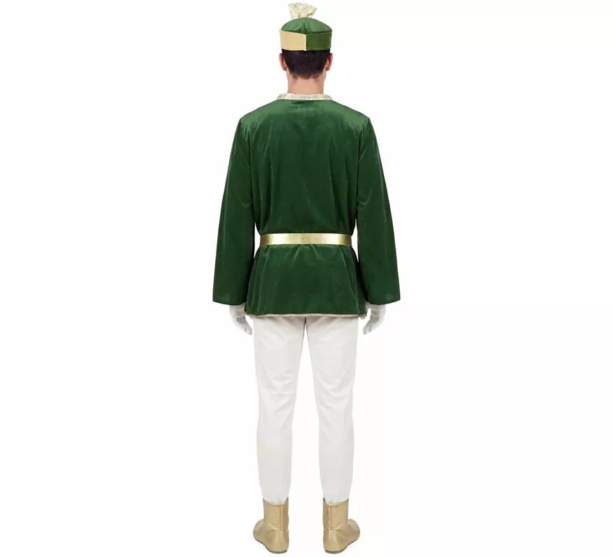 Translation missing: it.Disfraz de Paje Real verde para hombre