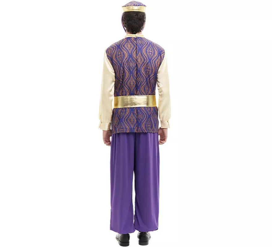 Disfraz de Paje Rey Baltasar morado con gorro para hombre