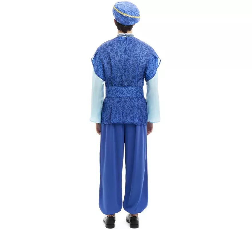 Translation missing: it.Disfraz de Paje Rey Melchor azul con gorro para hombre