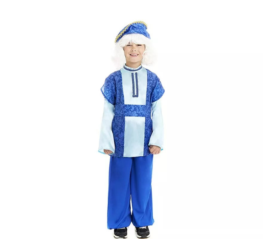 Translation missing: it.Disfraz de Paje Rey Melchor azul con gorro para niño