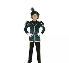 Elegante costume da paggio verde