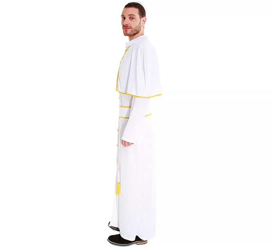 Disfraz de Papa Blanco y Dorado para hombre