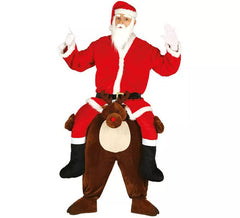 Costume da babbo natale sulle spalle di renna per adulti
