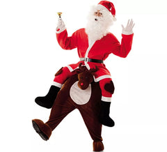 Costume da babbo natale sulle spalle di renna per adulti