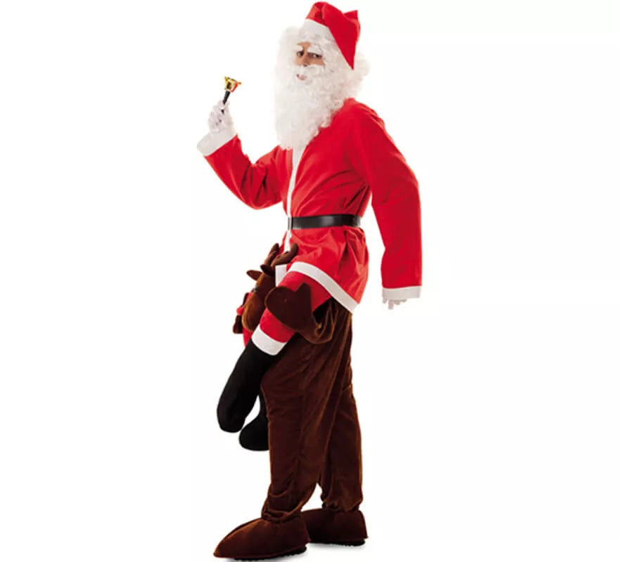Translation missing: es.Disfraz de Papá Noel a hombros de Reno para adultos