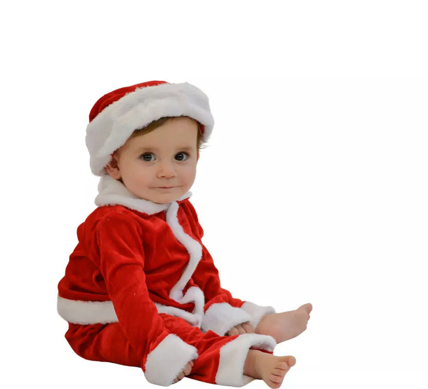 Translation missing: it.Disfraz de Papa Noel Baby para bebé de terciopelo