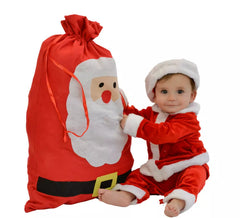 Costume di babbo natale per bambino velluto
