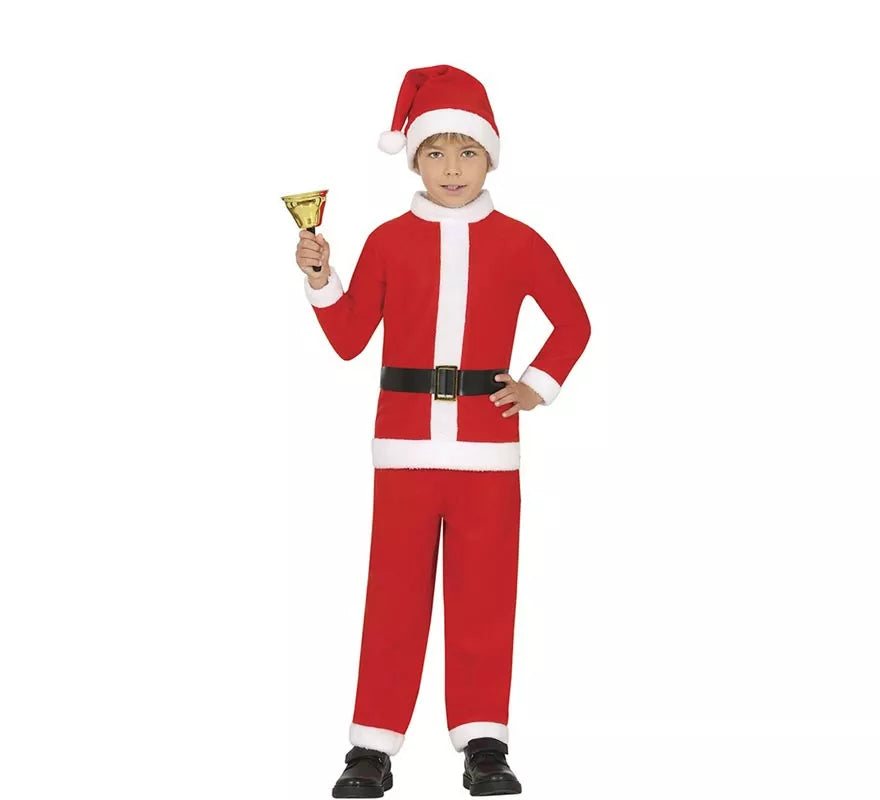 Translation missing: it.Disfraz de Papá Noel clásico con gorro y cinturón para niño