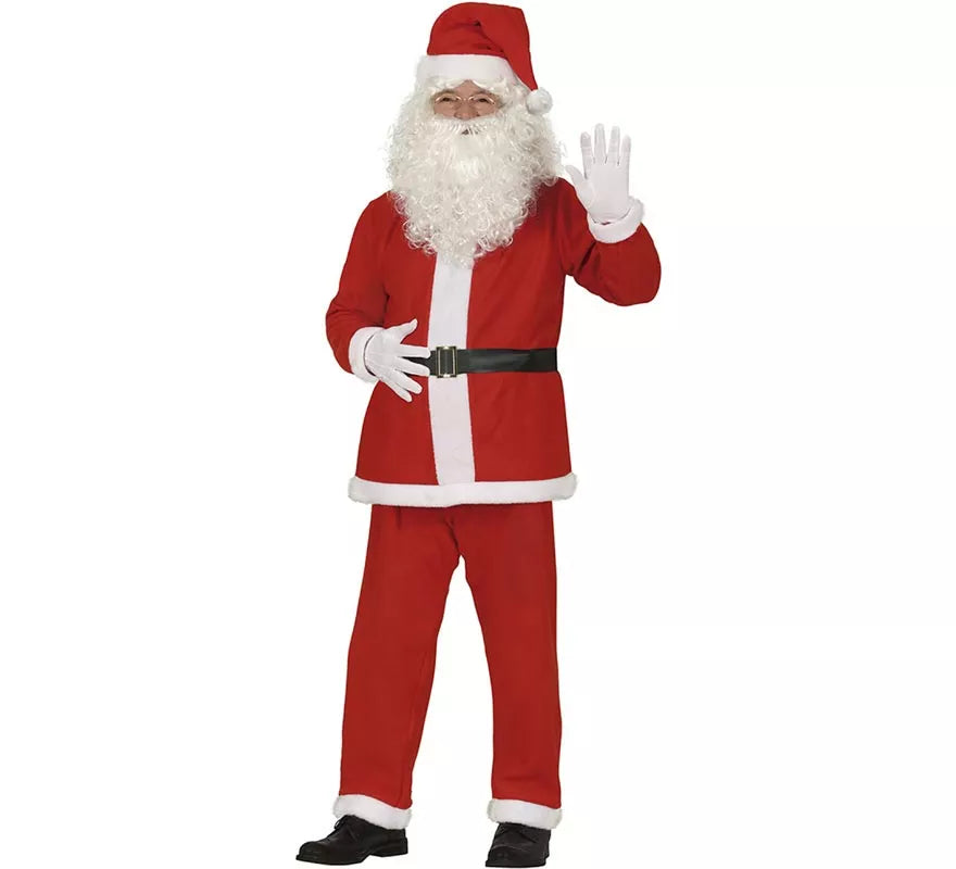 Translation missing: it.Disfraz de Papá Noel con cinturón negro para hombre