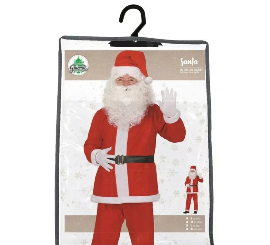 Translation missing: it.Disfraz de Papá Noel con cinturón negro para hombre