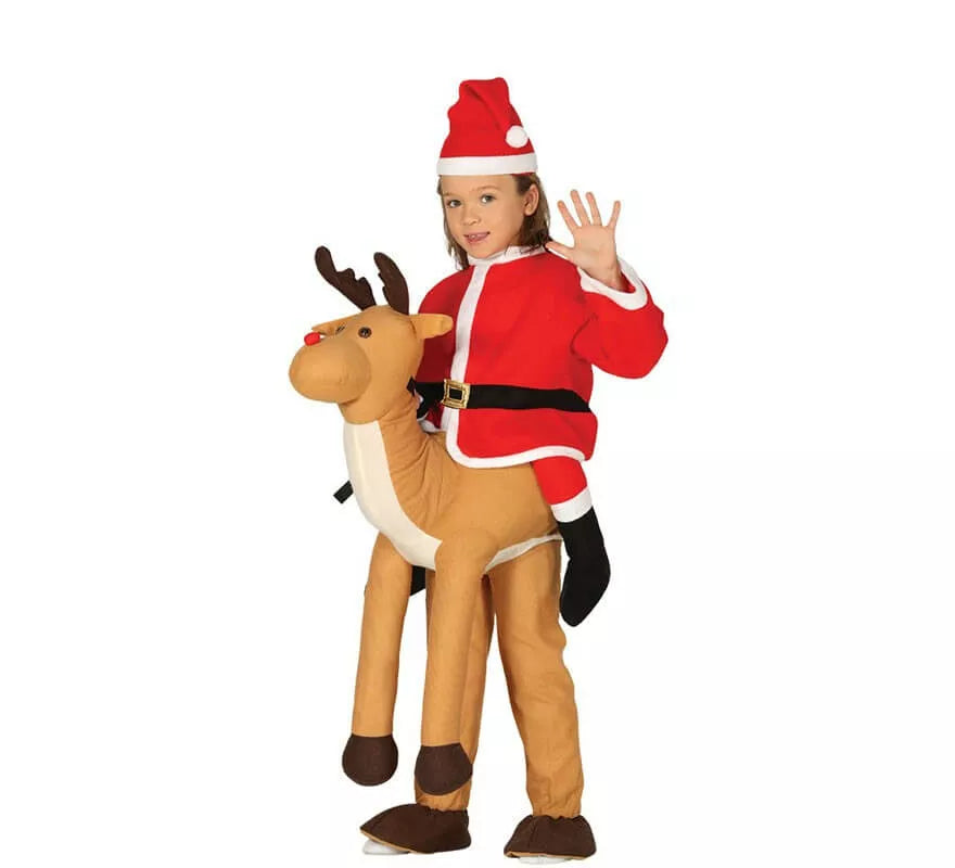 Translation missing: it.Disfraz de Papá Noel montando Reno para niños
