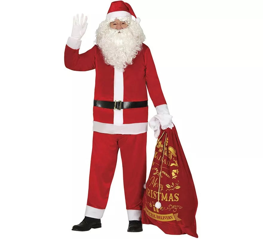 Translation missing: it.Disfraz de Papá Noel tradicional rojo para hombre