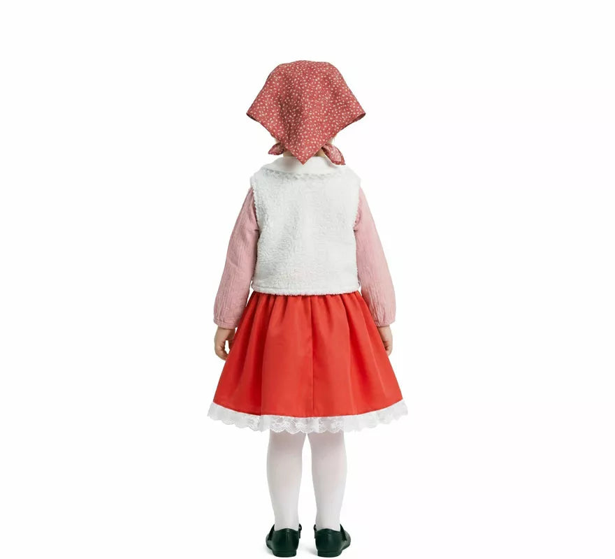Translation missing: it.Disfraz de Pastorcita con Pañuelo rojo para niña