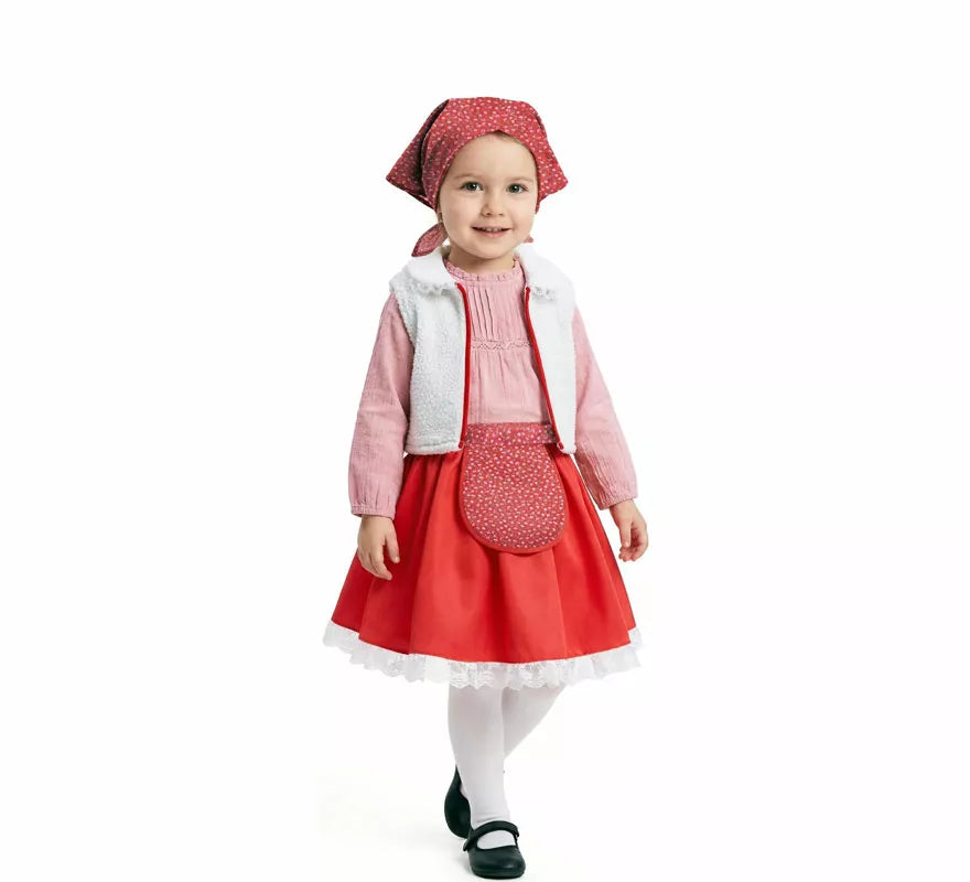 Translation missing: it.Disfraz de Pastorcita con Pañuelo rojo para niña