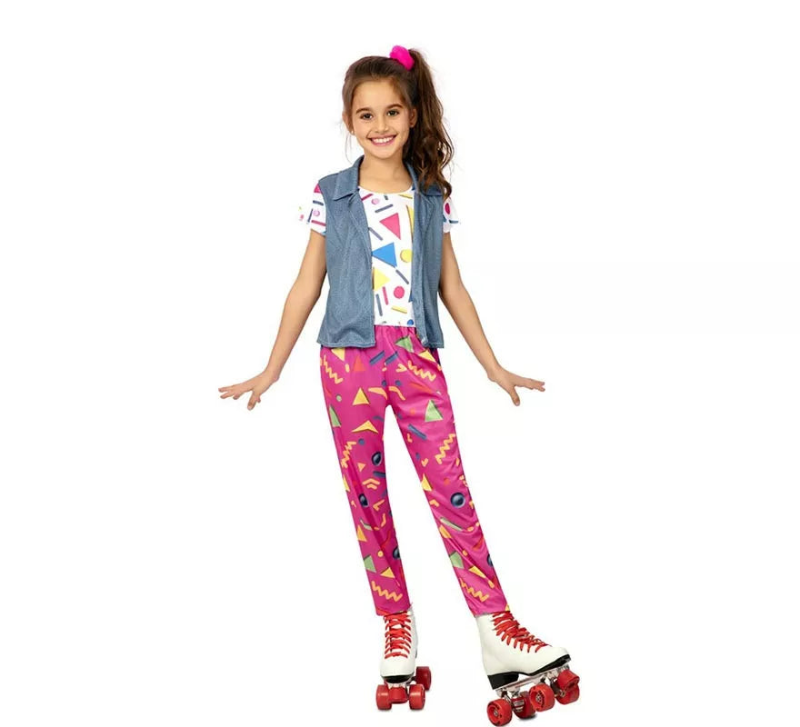 Translation missing: it.Disfraz de Patinadora de los años 90 con chaleco para niña