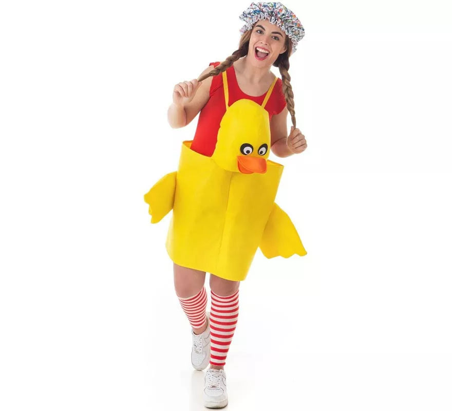 Disfraz de Patito amarillo con tirantes para adulto